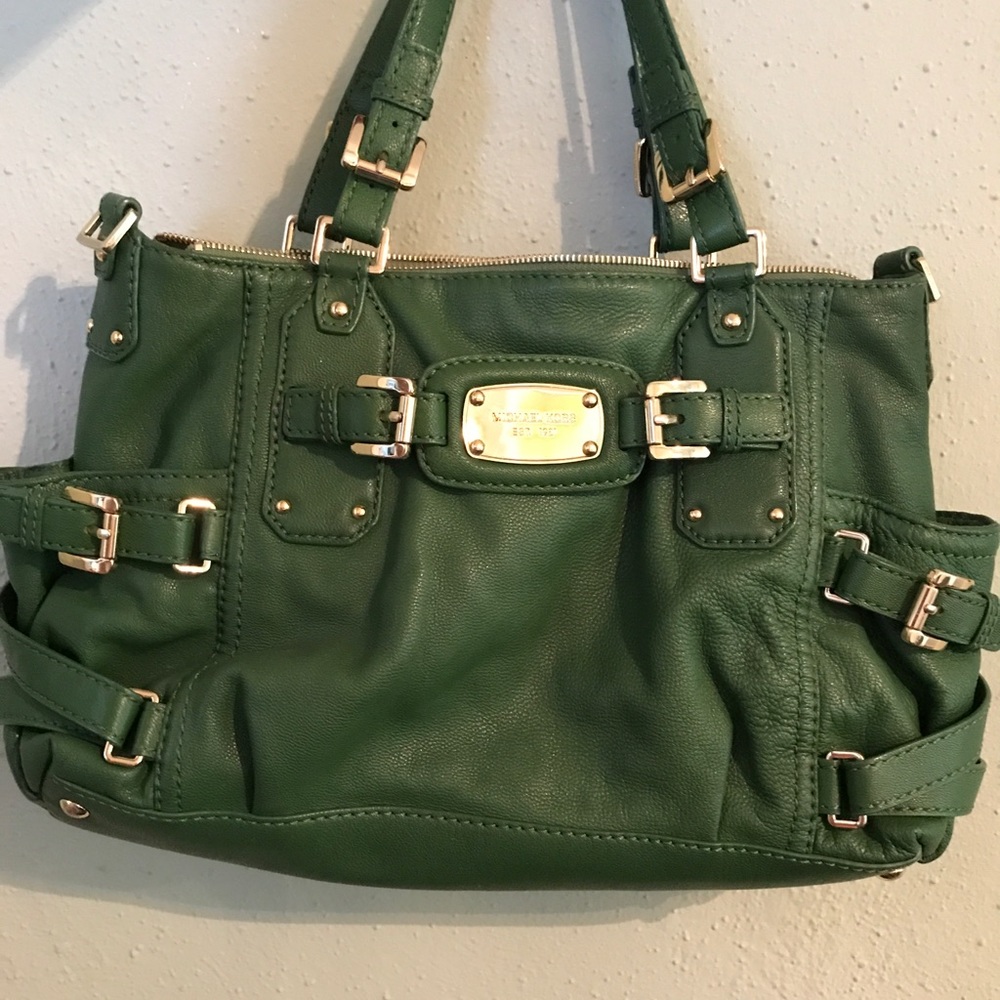 Michael Kors green leather purse